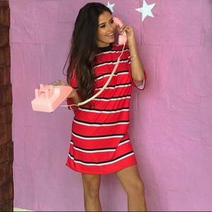 PrettyLittleThing Striped T-Shirt Dress NWT